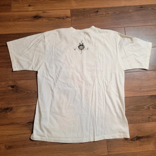 Vintage CRAZY Shirts Kliban Cat T Shirt size Large White California USA 2A - Picture 4 of 5