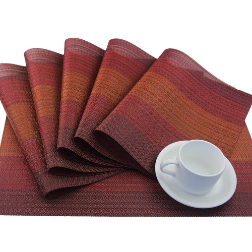 Vinyl PlacematsWashable Table Mats Easy to Clean Woven Placemats for Dining T... - Picture 4 of 7