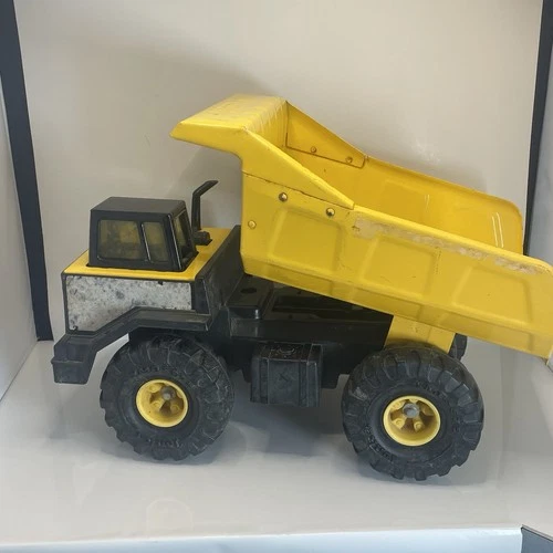 Tonka Mighty Dump Truck 768 Pressed Steel Large Toy Yellow 1999 Hasbro vtg Retro