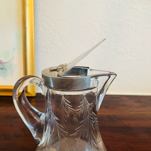 Antiker Heisey Glassirup 1910 viktorianische Handätzung Cottagecore Kolonie Pat'D - Bild 6 von 9