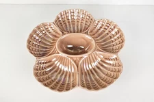 Vintage Ceramica De Cuernavaca Mexico Clam Shell Deli Dip Serving Plate/Tray 10"