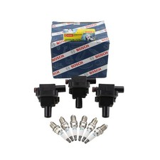 Bosch 3 Ignition Coil Denso 6 Iridium Power Spark Plug Kit For W202 W210 W140 L6