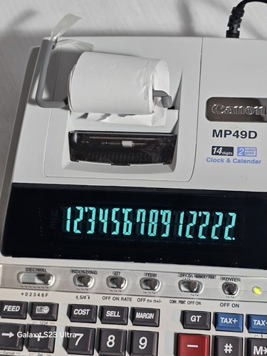 Canon MP49D Printing Calculator 14 Digits 2 Color Print Clock & Calendar, N.O - Picture 5 of 12