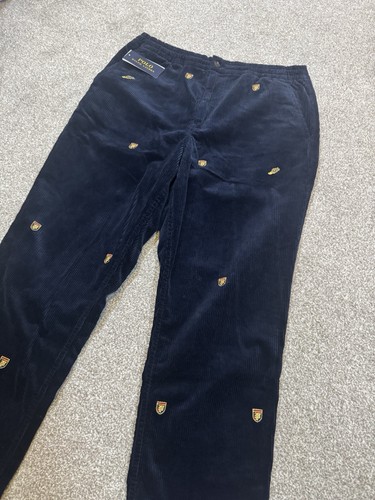 Polo Ralph Lauren Prepster Clásico Pana Pantalones Mosca Ala P Bordada Hombres L - Imagen 2 de 10