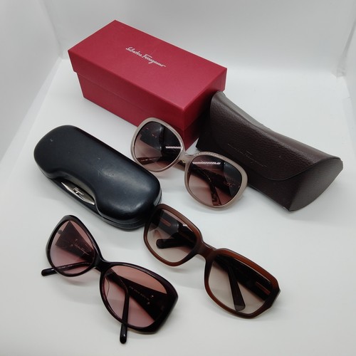 Salvatore Ferragamo Sunglasses 3 set Brown Metal 1560286 - Picture 9 of 11
