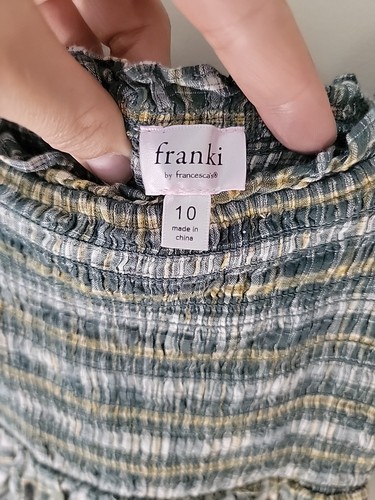 Franki By Francesca's Girl's 10 Dress Layered Rouched Long Sleeve Plaid Cotton - Picture 6 of 7