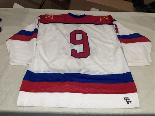 Authentic CSKA Moscow Jersey Mens Large White Clean Vintage 80s 90s #9 Russia - Picture 8 of 10