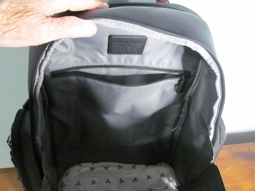 TUMI Alpha Bravo Black Embossed 15" Laptop Backpack, Leather Accents-$495.00-NWT - Picture 9 of 17