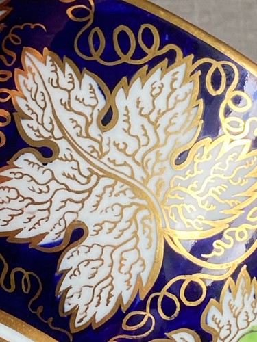 Antique c1805 George III New Hall Bone China Grape Vines Foliage Gilding Bowl - Picture 6 of 16