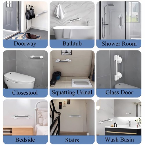 Grab Bars for Bathtubs and Showers,12 inch Shower Handle,Non-Slip Handrail Sa... - Picture 6 of 9