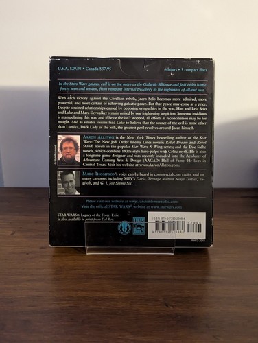 Star Wars Legacy Of The Force Exile by Aaron Allston 2007 CD Audiobook Legends - Picture 2 of 2