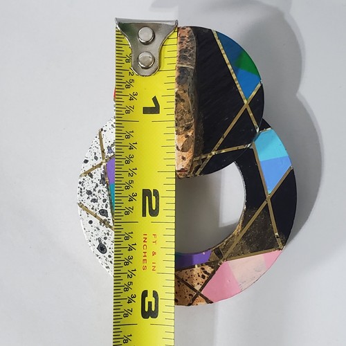 Vintage 80er Nancy B Frank modernistische Kunst geometrische Handarbeit Knopf Anstecknadel SIGNIERT - Bild 10 von 12