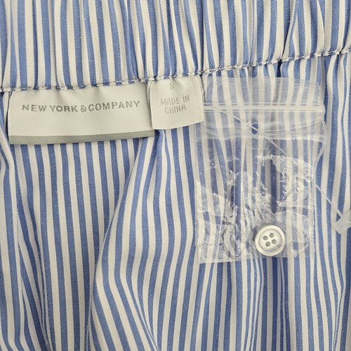New York & Co Herren Hemdkleid blau gestreift schulterfrei Langarm neu ohne Etikett Small - Bild 8 von 10