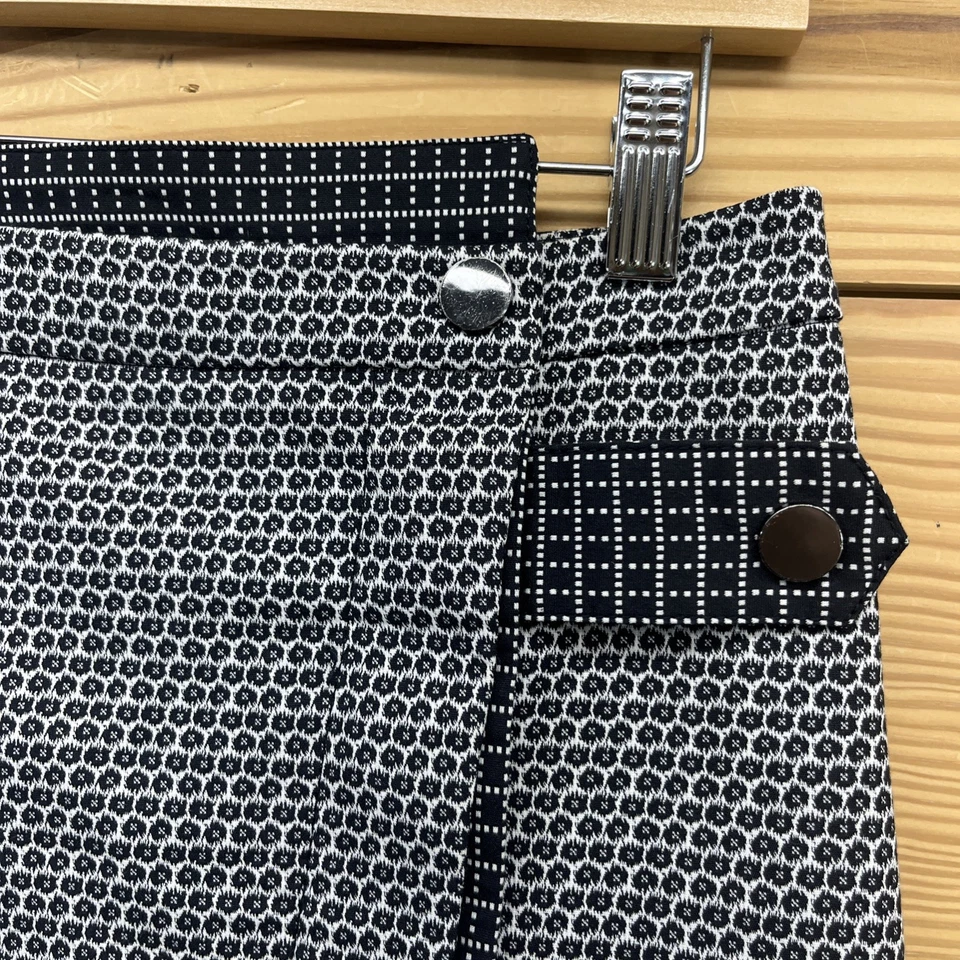 Worth New York Skirt 2 Black White Artsy Asymmetrical Kilt Zip Up Work B189 - Image 2 of 4