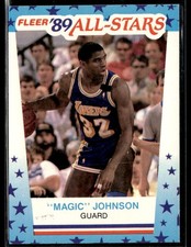 1989-90 Fleer #5 Magic Johnson Stickers Lakers Basetball Card 3801D