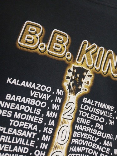 T-shirt concerto vintage BB king 2002 King Road Show nera M&O uomo taglia large - Foto 14 di 15