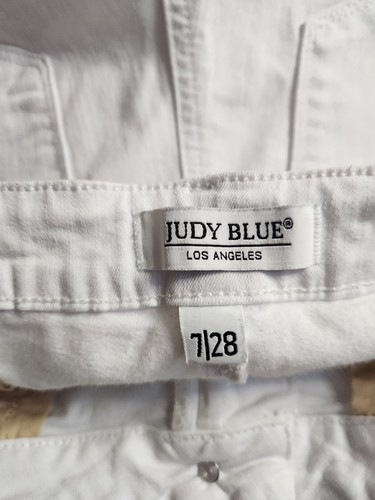 Judy Blue Skinny Fit Jeans Womens Size 7/28 White Mid Rise Distressed Preppy NEW - Picture 5 of 10