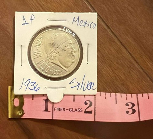 1936 MEXICO $1 PESO SILVER LEY .900    MINT MODERN RARE - Picture 9 of 9