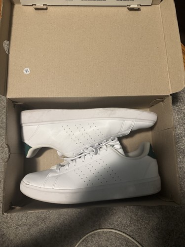 Adidas Advantage 2.0 Sneakers Comfy Athletic White Green Men Shoes IG9166 Sz 13