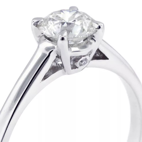 14K White Gold Engagement Ring Classic 1.40 Carat Round Lab-Grown Diamond E VS1 - Picture 13 of 22