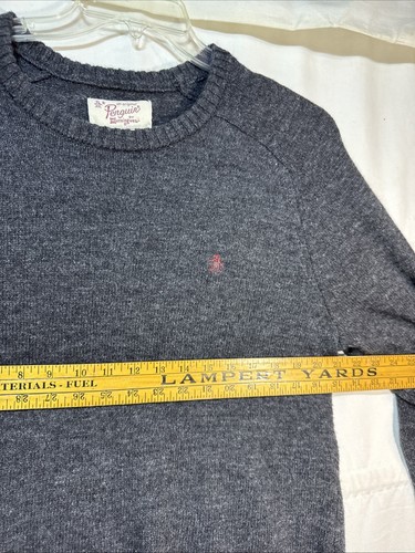 Penguin by Munsingwear Charcoal Gray 50% Wool Sweater Size Medium 33763 - Picture 8 of 12
