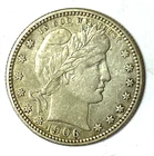 1906 D 25c Barber Silver Quarter Dollar Twenty Five Cents Denver