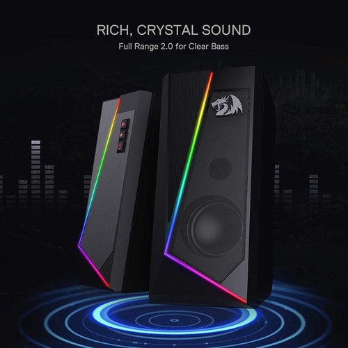 Redragon GS520 RGB Desktop Speakers, 2.0 Channel PC Computer Stereo Speaker - Picture 7 of 9