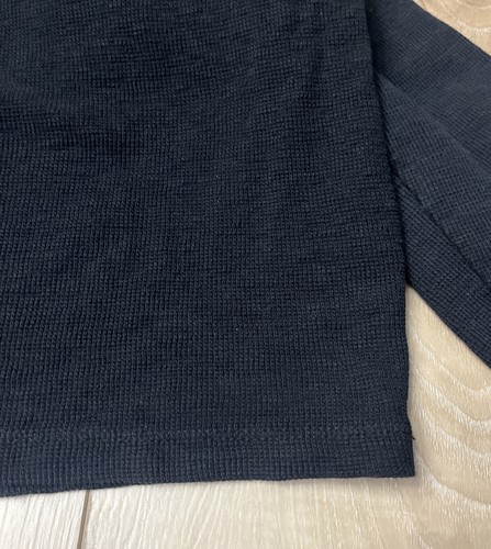 Standard James Perse Long-Sleeve Waffle Knit Cotton Top Black Size 4 XL - Picture 8 of 8