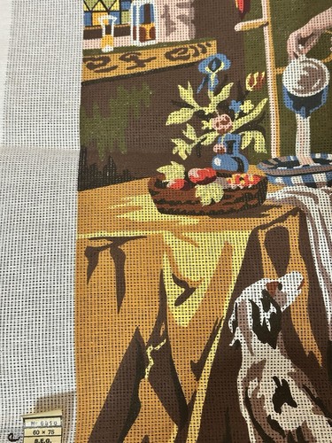 Needlepoint canvas Jeune Femme au Perroquet, SEG Collection de Paris 23.5x29.5 - Picture 5 of 10