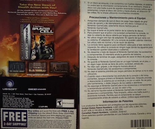 Tom Clancy's Splinter Cell: Pandora Tomorrow Nintendo GameCube 2004 Tested Works - Picture 9 of 9