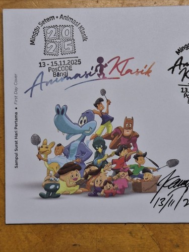 Designer signed MALAYSIA 2025 Animasi Klasik Classic Animation Stamp & MS FDC - Picture 9 of 10