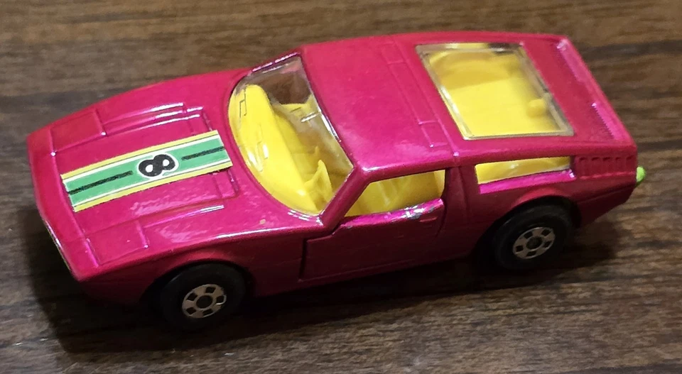 3" Matchbox 1:64 Superfast #32 1972 Maserati Bora Green Base Door Open Loose Car - Image 2 of 4