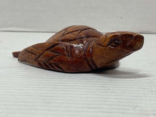 Handgeschnitzte Holz Meeresschildkröte Deko Figurine Holzskulptur - Bild 2 von 6