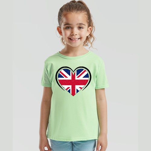 Union Jack UK Flag Heart Kids T-Shirt Boys Girls Football England British Outfit - Picture 12 of 33