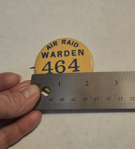 Vintage Air Raid Warden 464 REPORT AREA 12 Pin Historic - Bild 8 von 8