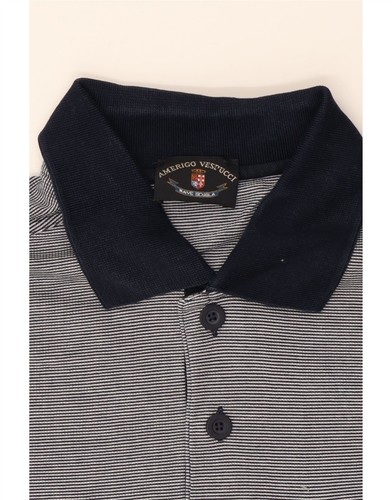 Polo uomo AMERIGO VESPUCCI grande blu navy gessato CN05 - Foto 3 di 3