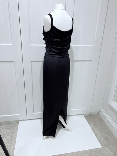 CHRISTIAN DIOR JOHN GALLIANO FALL 2007 BLACK SILK SATIN GOWN DRESS UK 10 SIZE S - Picture 2 of 9