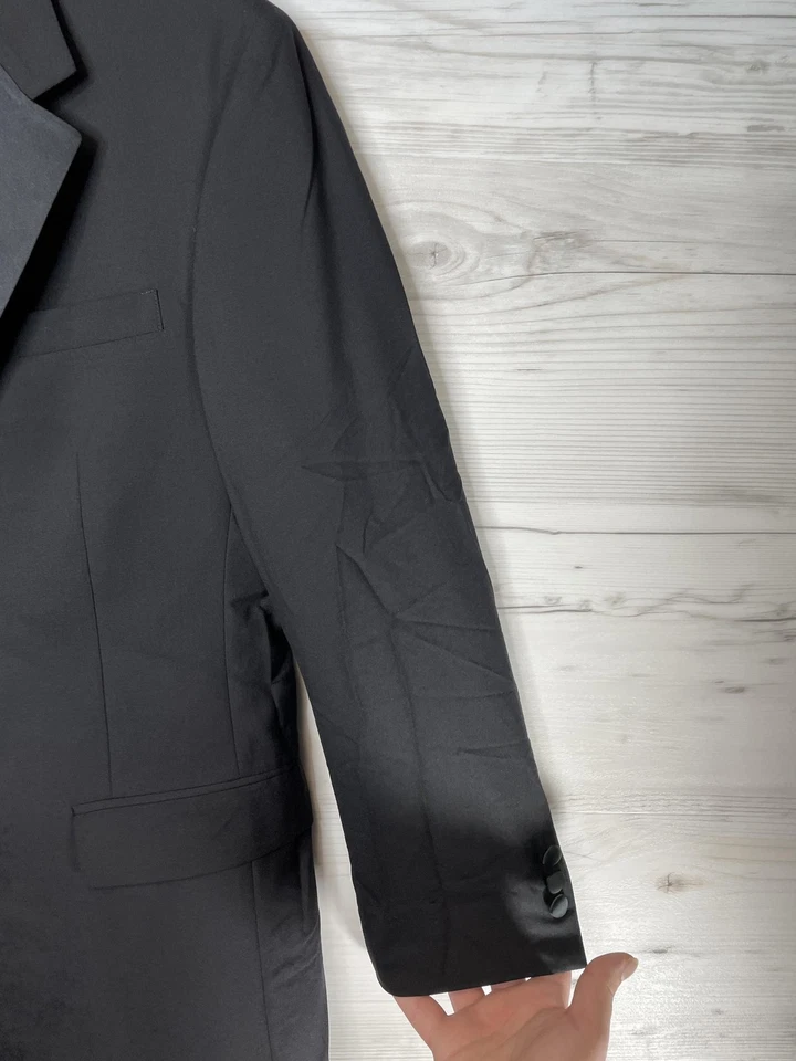 Chaqueta Esmoquin Burberrys De Colección Para Hombre 39R Negra Lana Pico Solapa Hecha en EE. UU. Años 90 Foto 3 de 4