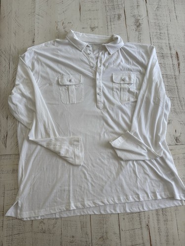 Island Company Men's Ranger Long Sleeve Polo in White -Retails for $95 -Size 2XL - Picture 3 of 12