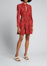 Ulla Johnson Red Floral ‘Liv’ Mini Dress in “Poppy”, Size 2