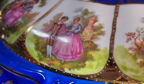 Antique German Porcelain Progress Of Love Fragonard Courting Couple Soup Tureen - Picture 2 of 7