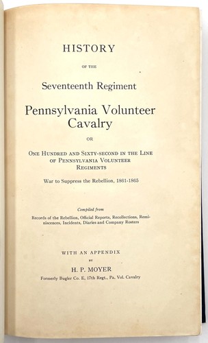 H P Moyer / History of the Seventeenth Regiment 1st Edition - Picture 2 of 9