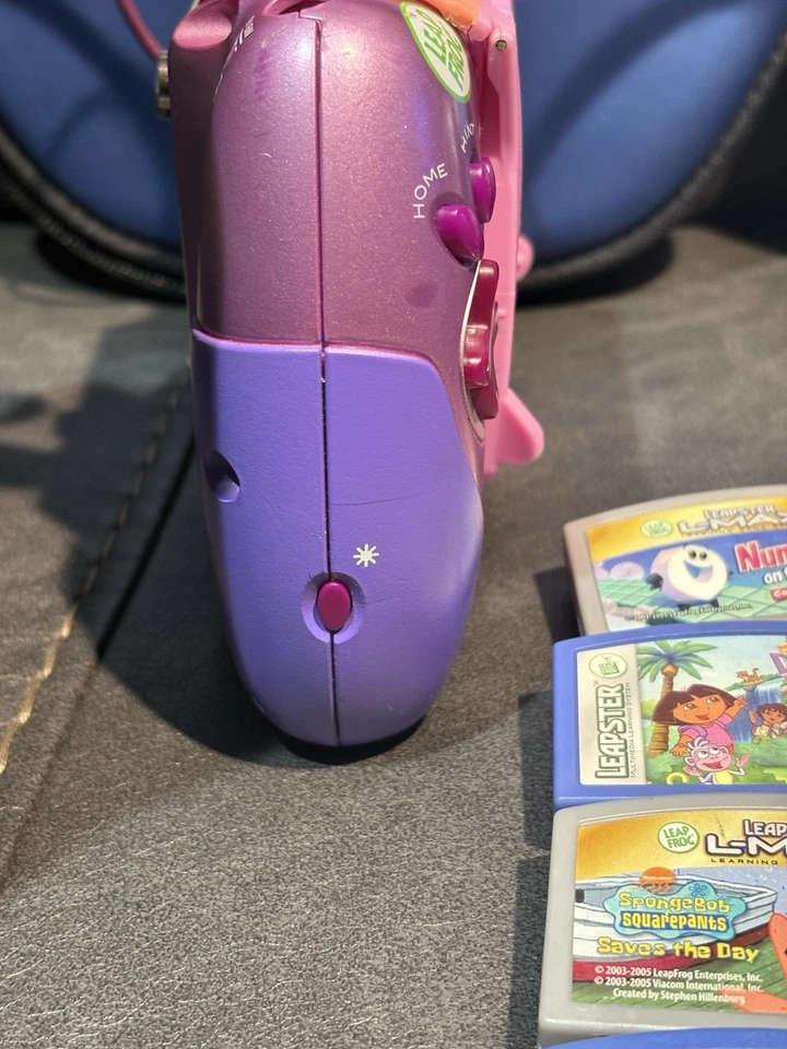 LEAP FROG LEAPSTER HANDHELD L-MAX GAME SYSTEMS 12 FREE GAMES & Cases Untested - Image 4 of 4