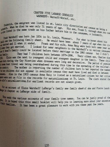 Family Tree Geneology La Barge, Lauck, Bequet, Dodier, Lindsey, by L. Sorensen - Picture 5 of 8