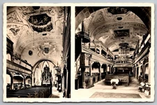 Interior Evangelical Church Creußen Germany 1950s Real Photo Postcard