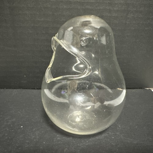 Vintage 2er Set mundgeblasen Klarglas Vogel Pinguin Erdnuss Ausgießer Snack Spender - Bild 3 von 12