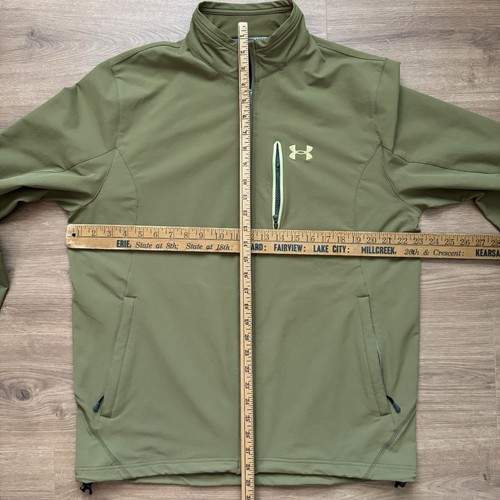 Giacca Under Armour Cold Gear taglia Large uomo verde oliva zip gabbiano - Foto 8 di 9