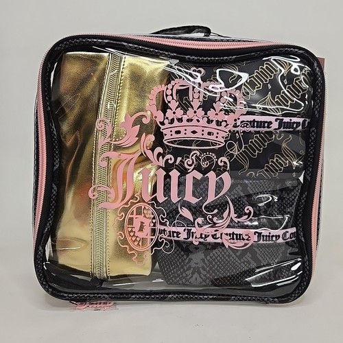 Juicy Couture Makeup Cosmetic Organizer Travel Case 4 Piece Set - Picture 1 of 4