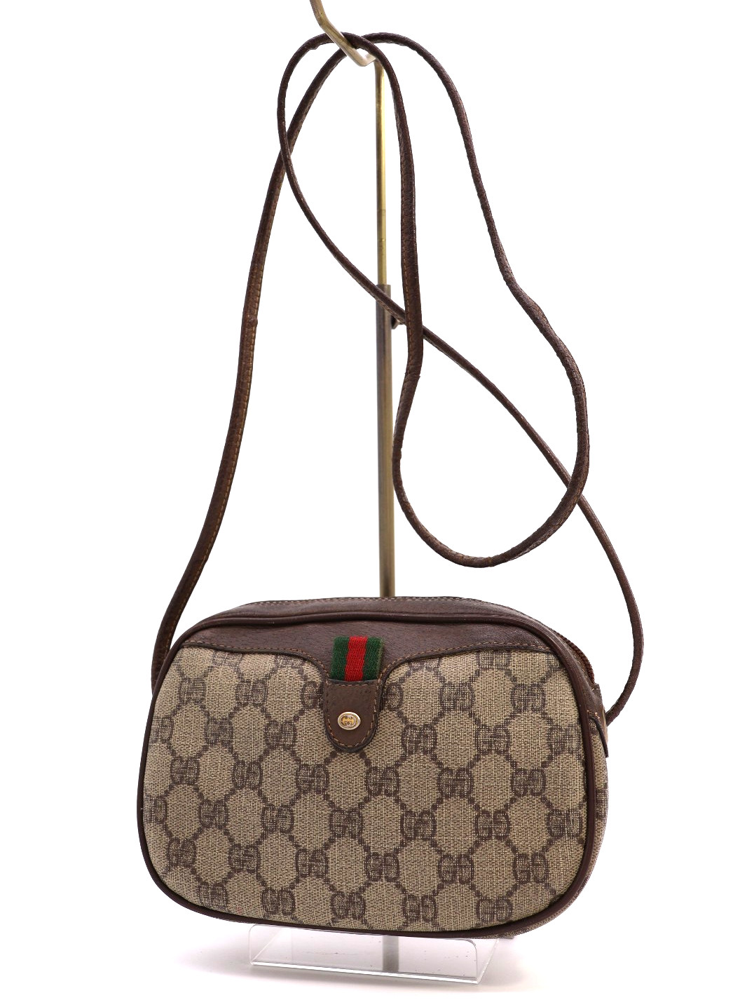 Borsa Gucci vintage tracolla-tracolla borsa borsetta GG Supreme Sherry marrone autentica