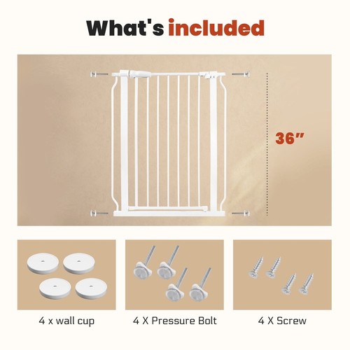 Adjustable Safety Gate Auto-Close Triple-Lock Pressure-Mounted Easy Install New - Picture 10 of 19